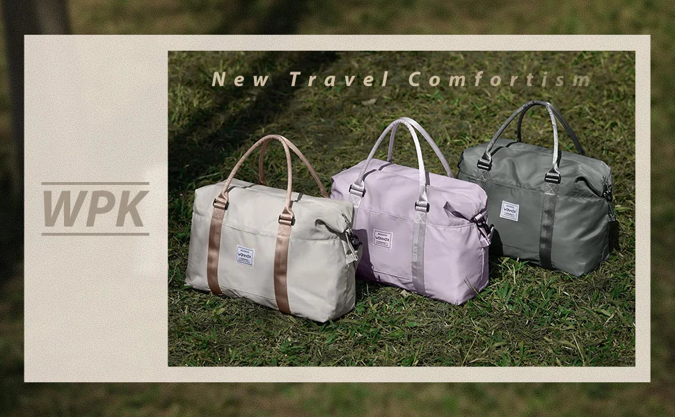 Gym Bag for Women, Carry on Weekender Overnight Bag, Travel Duffel Bags with Trolley Sleeve,Personal Item Workout Dance Tote Bag - Fields Of Fitness
