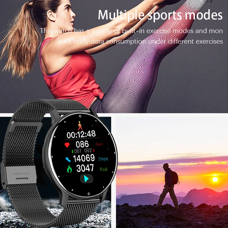 LIGE 2025 Smart watch Ladies Full touch Screen Sports Fitness watch IP67 waterproof Bluetooth For Android iOS Smart watch Female - Fields Of Fitness