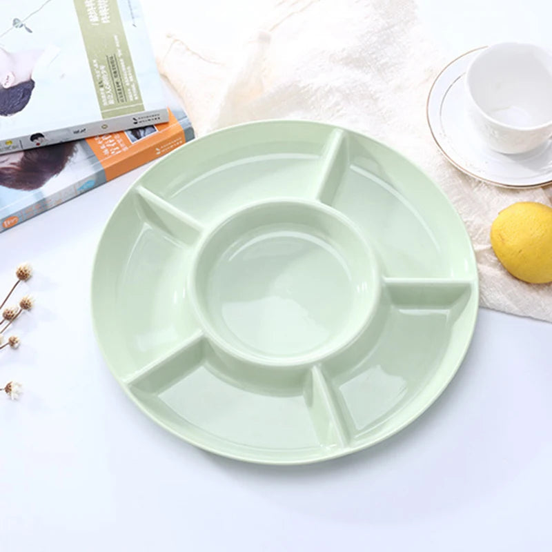 1Pc Food Storage Tray Nut Platter Candy Snacks Server Dish Divided Dried Fruit Snack Plate Appetizer Serving Platter For Party - Fields Of Fitness