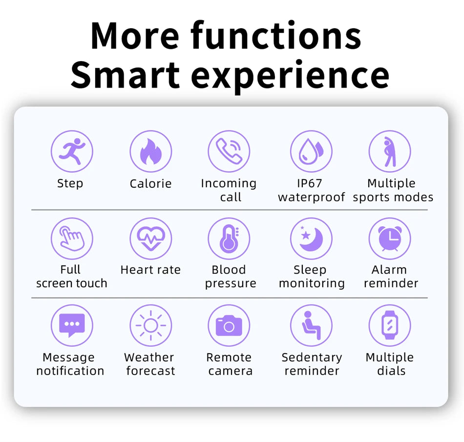 2025 Smartwatch Full Touch Screen Watches Sport Fitness Tracker IP68 Waterproof Bluetooth Call Smart Watch for Xiaomi Man Woman - Fields Of Fitness