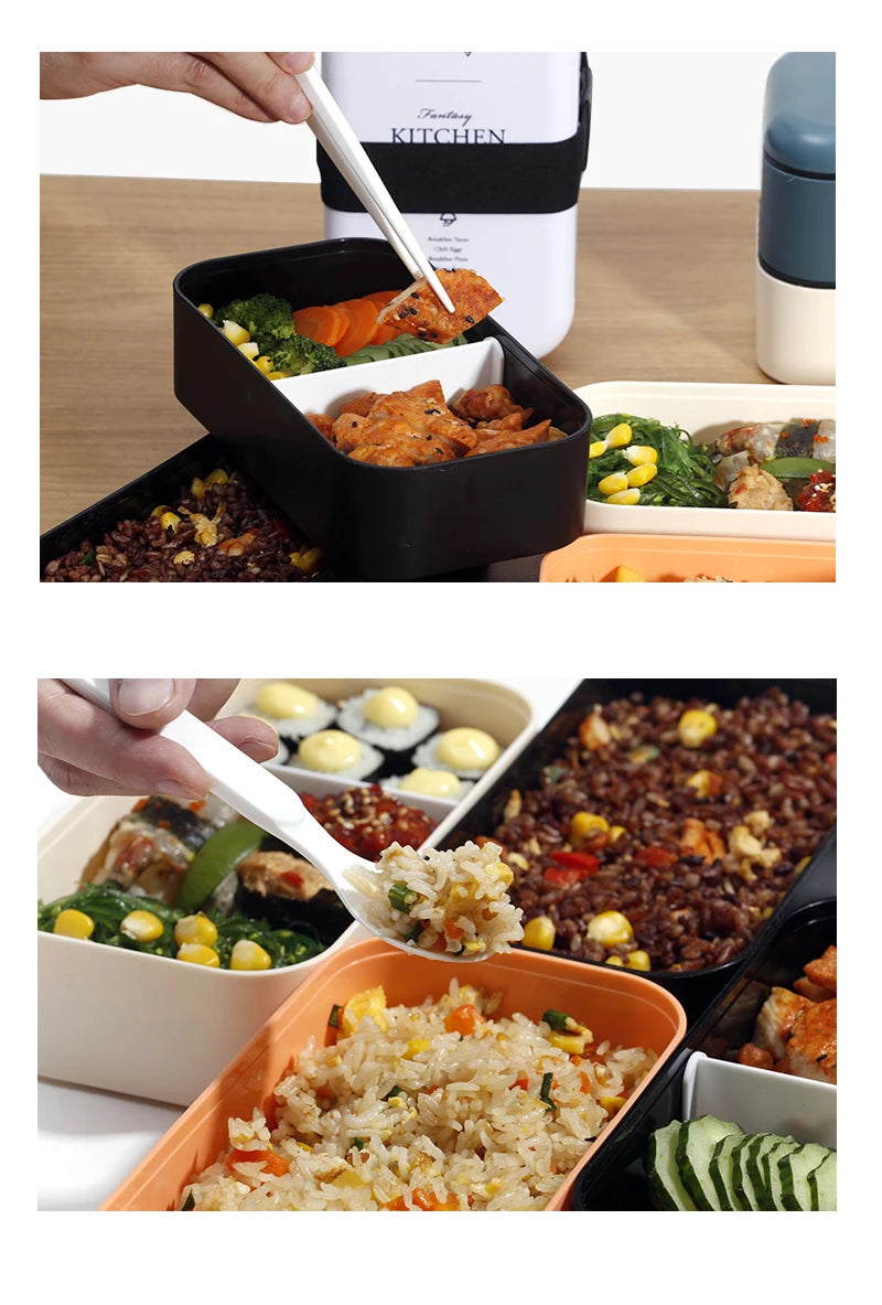 lunch box eco friendly food container bento Microwave heated lunch box for kids health food box lunchbox meal prep containers - Fields Of Fitness
