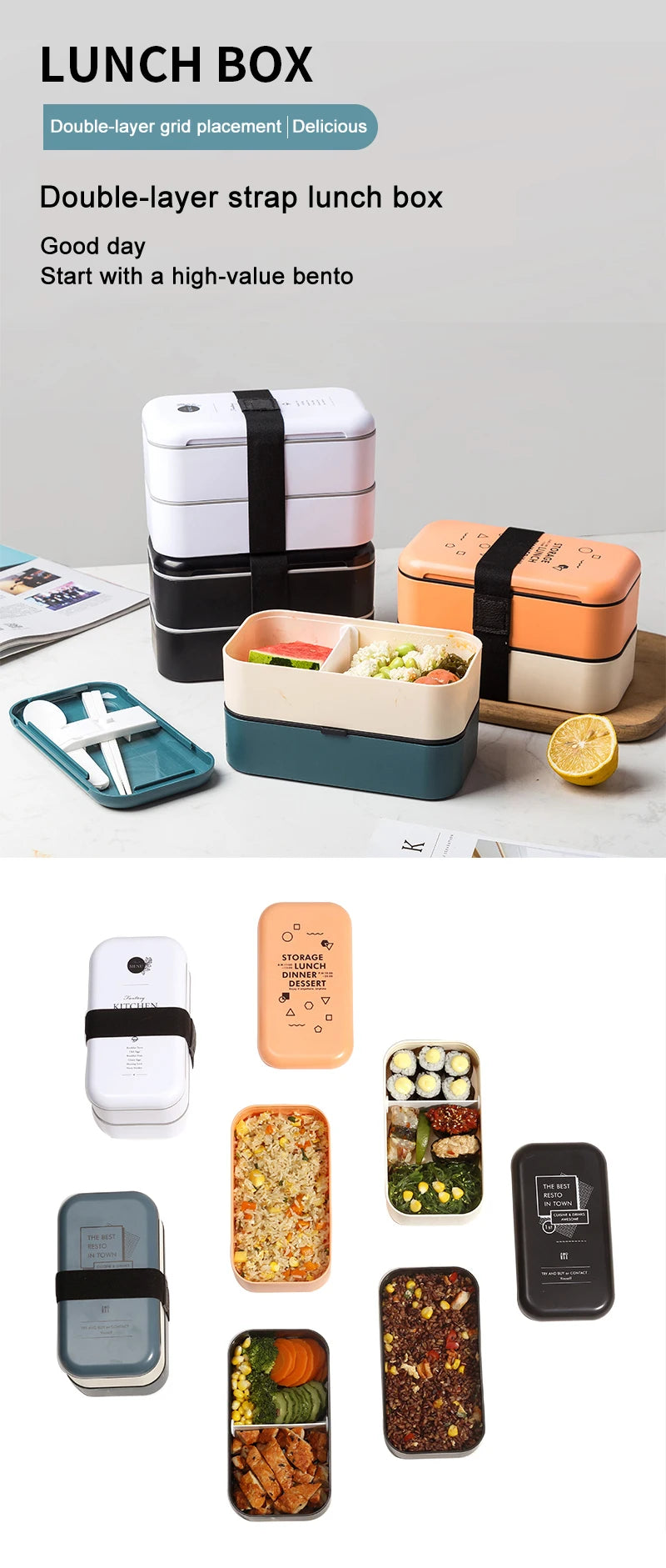 lunch box eco friendly food container bento Microwave heated lunch box for kids health food box lunchbox meal prep containers - Fields Of Fitness
