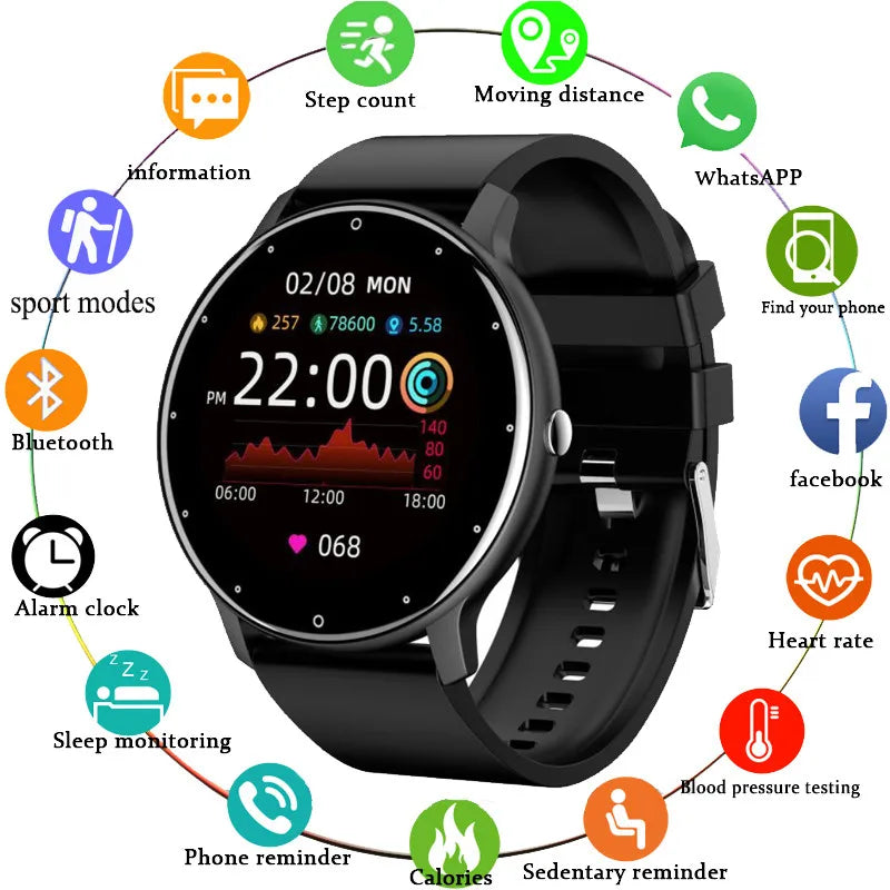 2025 Smartwatch Full Touch Screen Watches Sport Fitness Tracker IP68 Waterproof Bluetooth Call Smart Watch for Xiaomi Man Woman - Fields Of Fitness