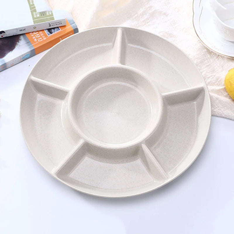 1Pc Food Storage Tray Nut Platter Candy Snacks Server Dish Divided Dried Fruit Snack Plate Appetizer Serving Platter For Party - Fields Of Fitness