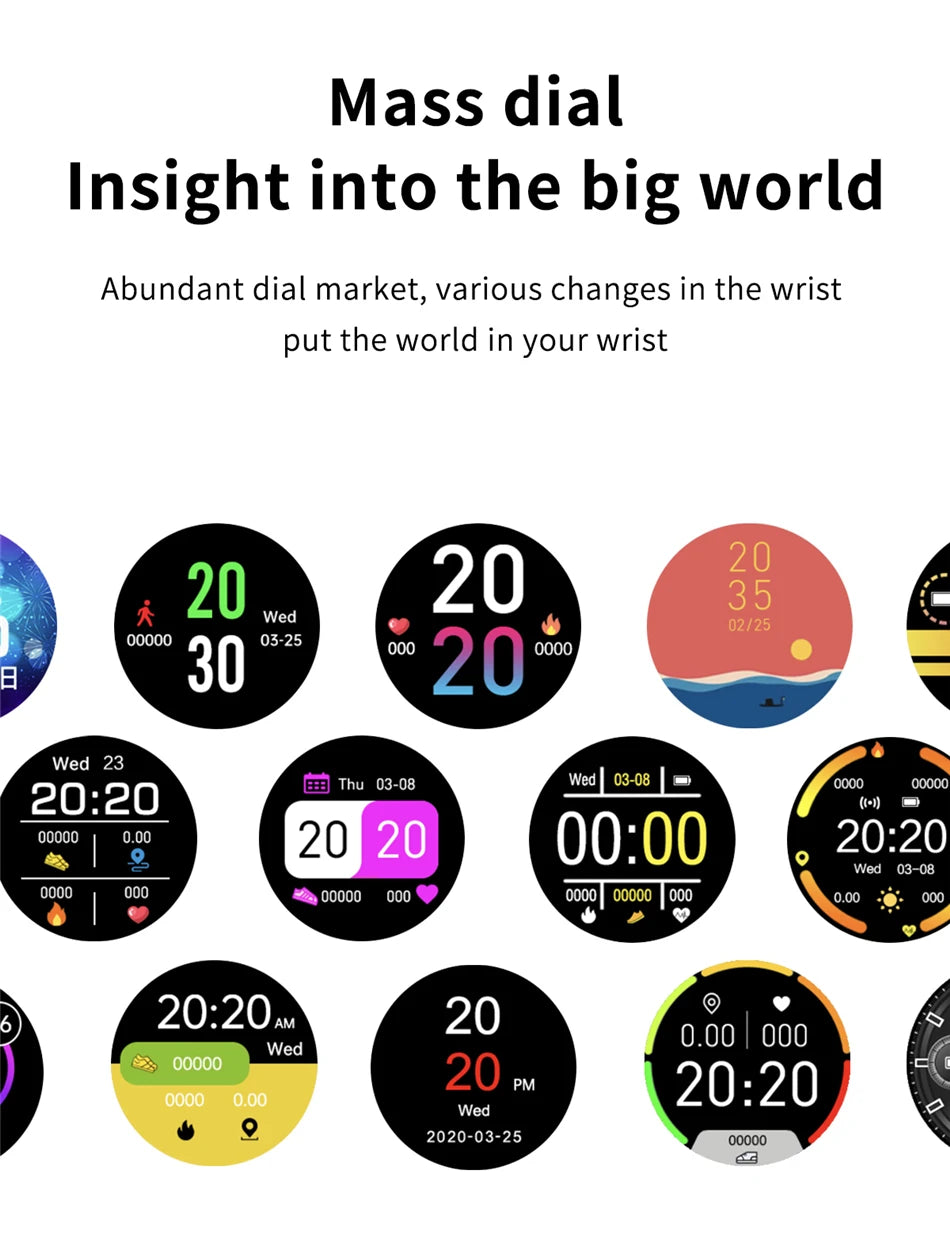 2025 Smartwatch Full Touch Screen Watches Sport Fitness Tracker IP68 Waterproof Bluetooth Call Smart Watch for Xiaomi Man Woman - Fields Of Fitness