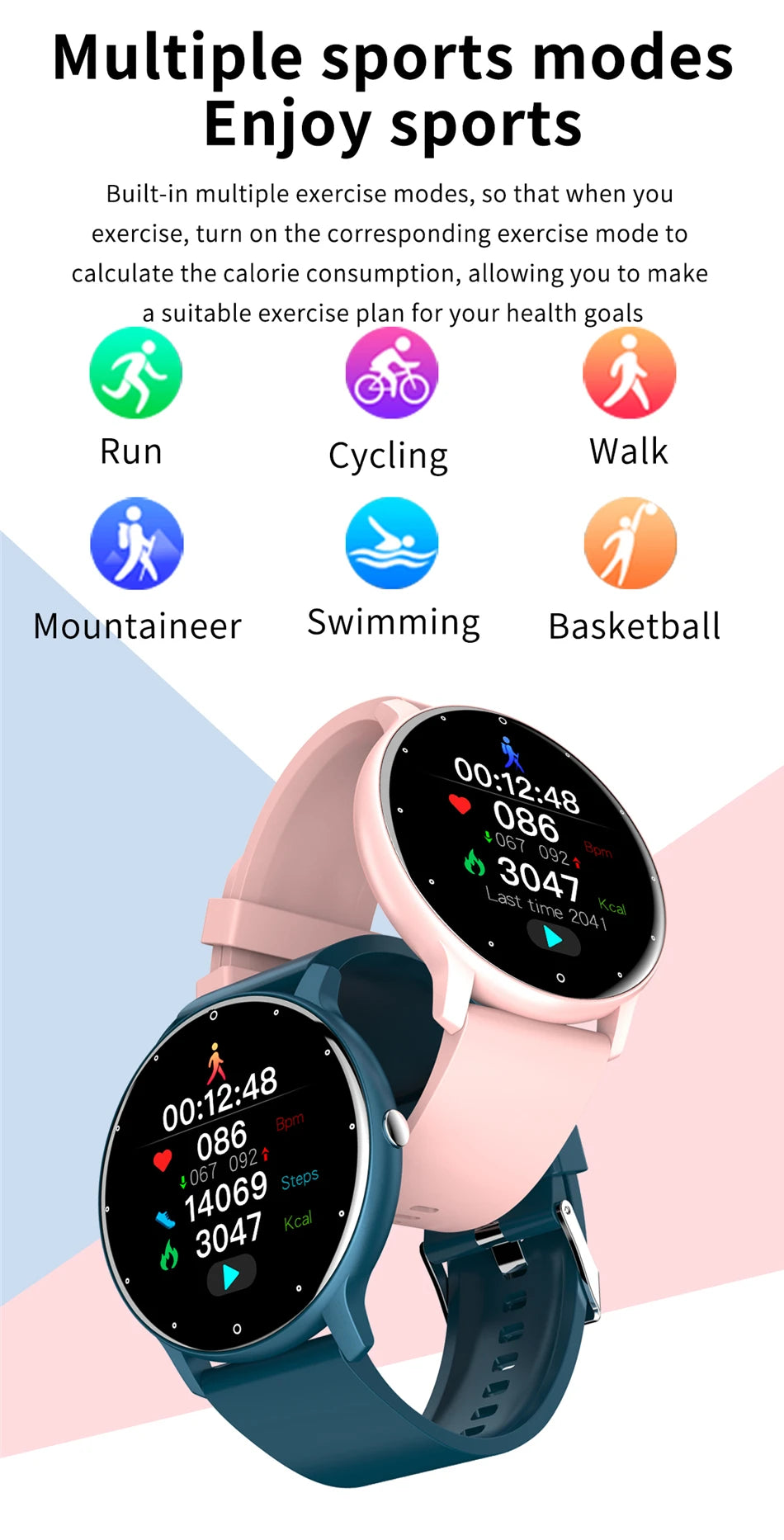 LIGE 2025 Smart watch Ladies Full touch Screen Sports Fitness watch IP67 waterproof Bluetooth For Android iOS Smart watch Female - Fields Of Fitness