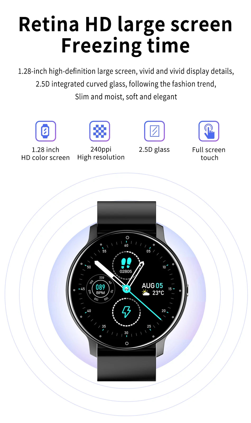 2025 Smartwatch Full Touch Screen Watches Sport Fitness Tracker IP68 Waterproof Bluetooth Call Smart Watch for Xiaomi Man Woman - Fields Of Fitness