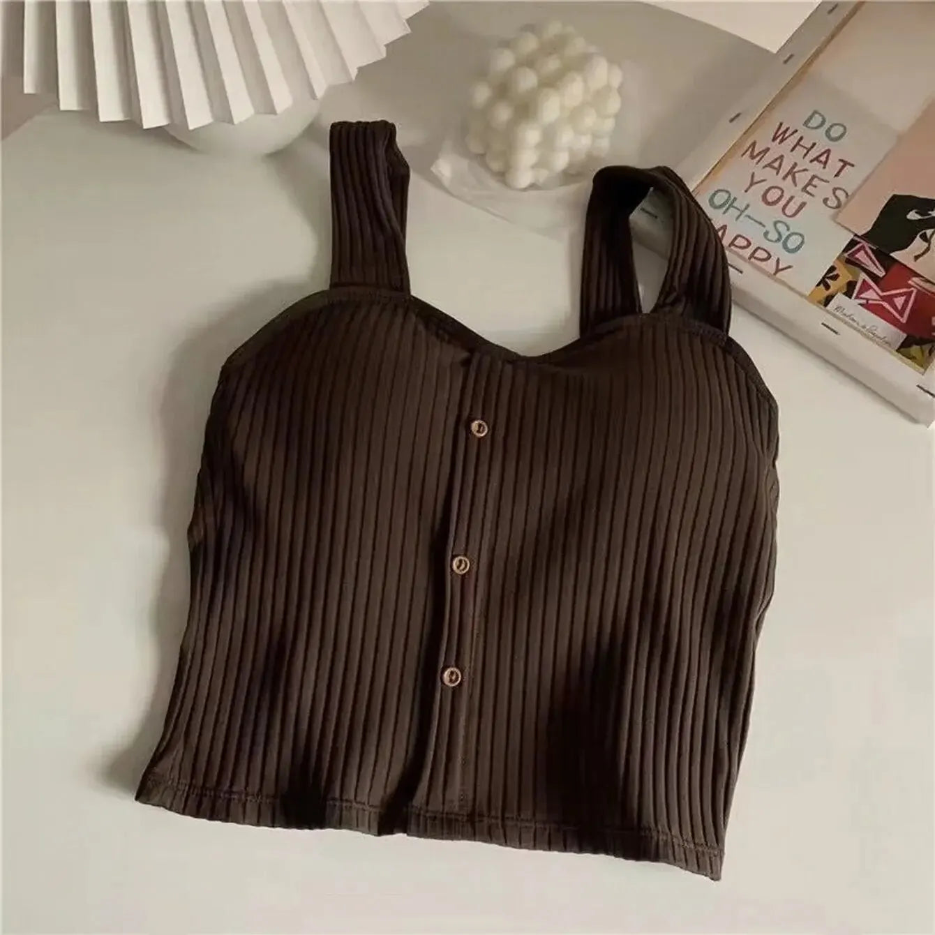 Women's Y2K Cropped Tops with Bra Pads Summer Corset Korean Suspenders Vest Sexy Camisole Slim New - Fields Of Fitness