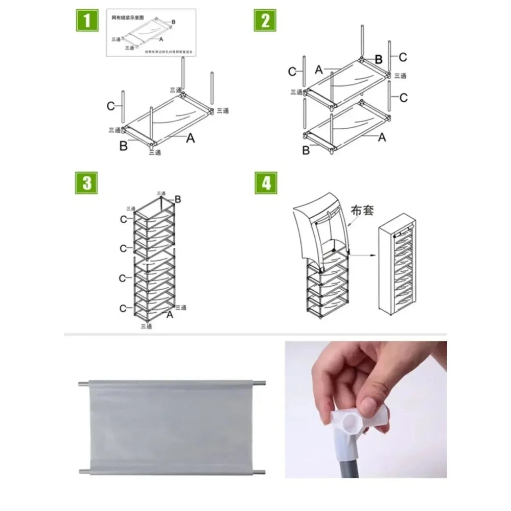 Dustproof Shoe Storage Rack Organizer Multilayer Nonwoven Shoes Storage Cabinet Home Hallway Space-saving Cabinets Shoe Shelf - Fields Of Fitness