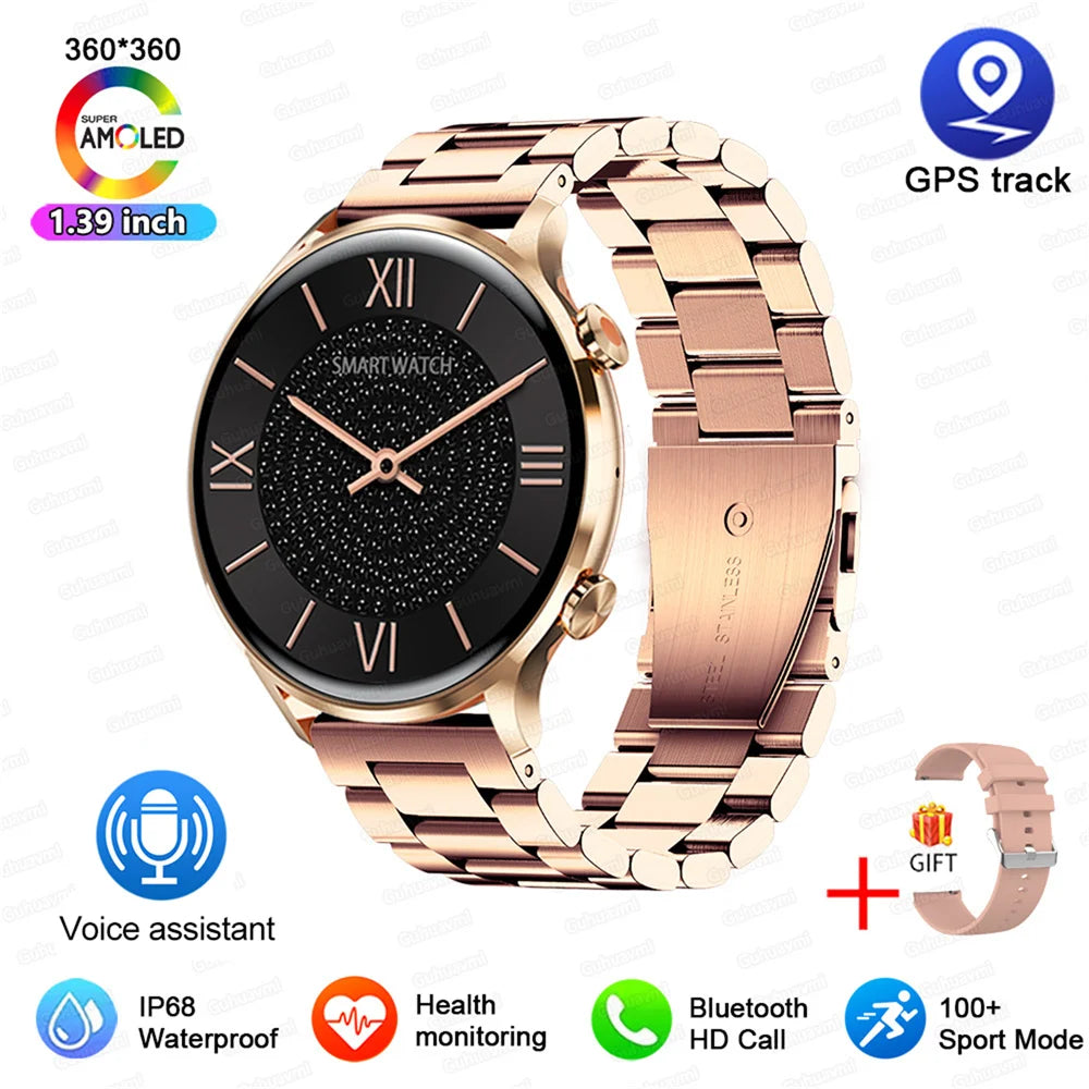 2025 New Smartwatch Women AMOLED HD Screen Always On Display Bluetooth Call IP68 Waterproof GPS Smart Men Watch For Android ios - Fields Of Fitness