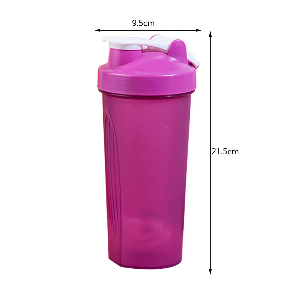600ml Protein Powder Shaker Bottle Portable Shake Cup for Gym Ffitness Sport Shaker Mixing Cup W/ Scale Leak Proof Water Bottle - Fields Of Fitness