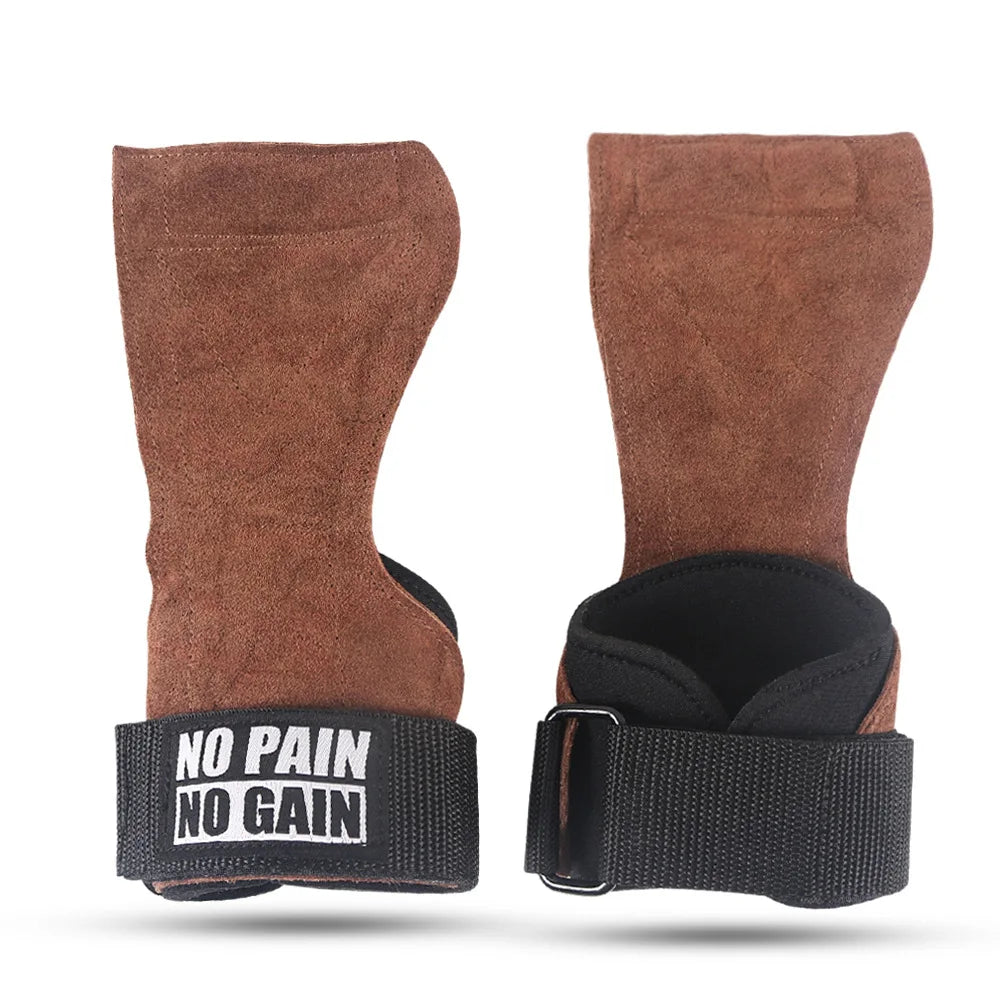 Gym Grips For Men Women Cowhide Palm Guards Weightlifting Fitness Workout Gloves Grips with Wrist Wraps Training Equipment - Fields Of Fitness