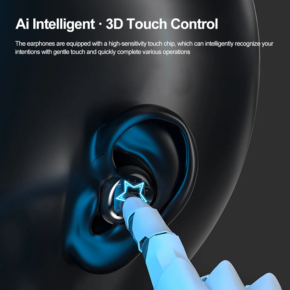Bluetooth 5.3 Headphones Wireless Earphones HiFi Stereo Waterproof Noise Reduction Earbud LED Display Headsets Charge your phone - Fields Of Fitness