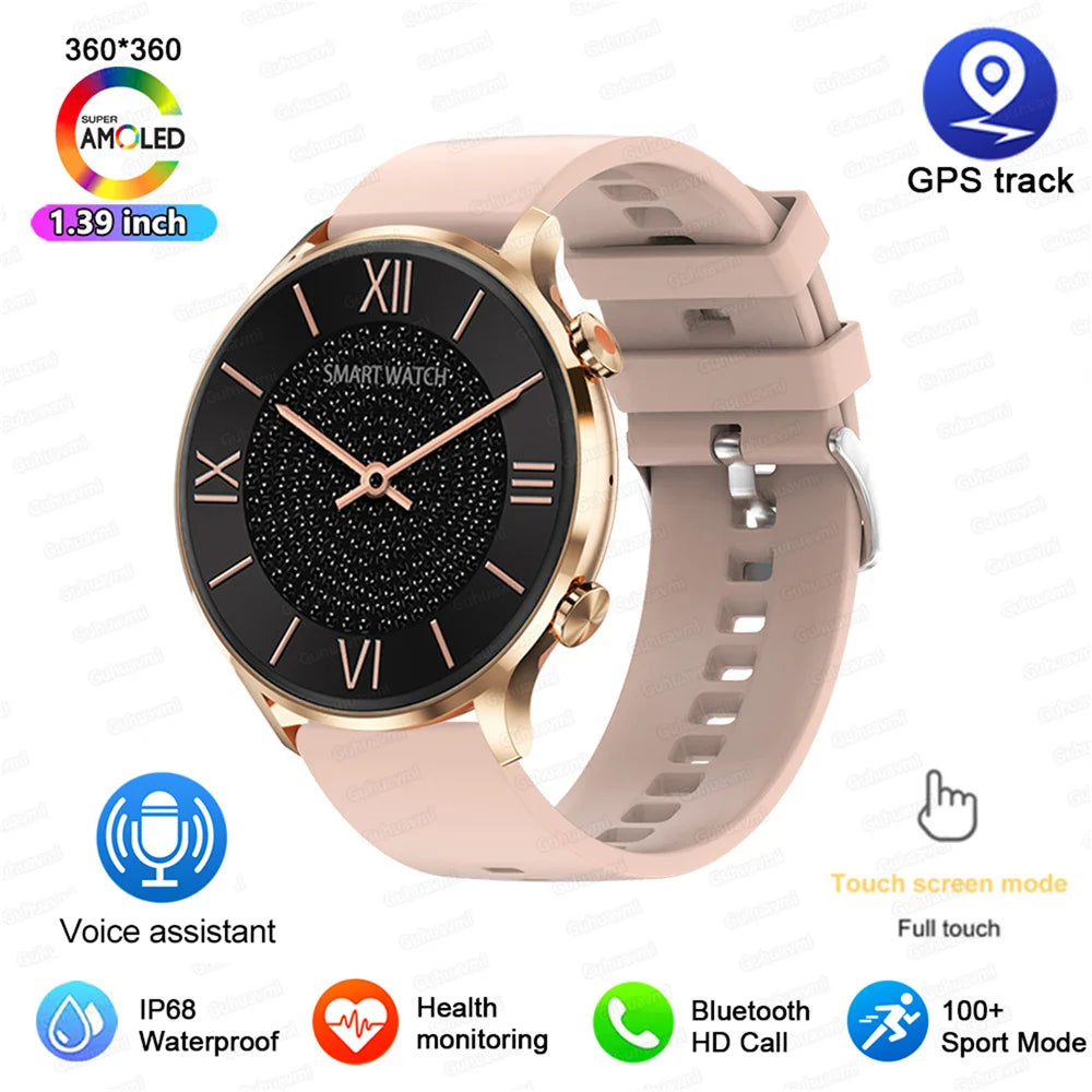 2025 New Smartwatch Women AMOLED HD Screen Always On Display Bluetooth Call IP68 Waterproof GPS Smart Men Watch For Android ios - Fields Of Fitness