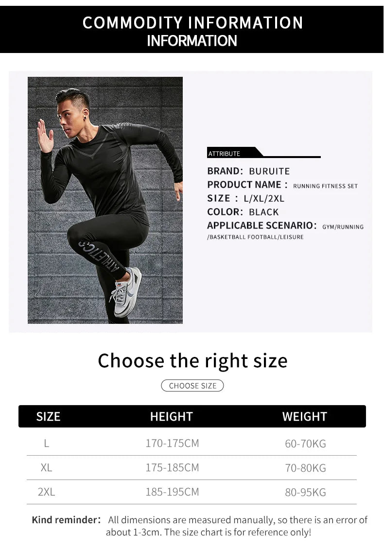 Quick Drying Tight Fitting Suit For Men'S Long Sleeved Sports Cycling Top, Running, Fitness, Football Training, Basketball Shirt - Fields Of Fitness