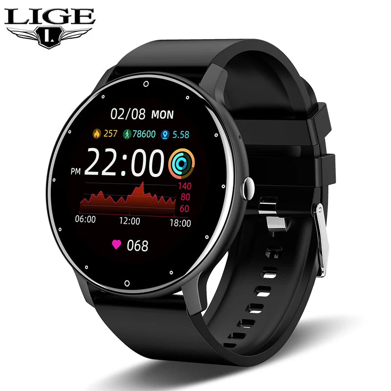 LIGE Smart Watch Women Men Full Touch Screen Bluetooth 5.2 Call Waterproof Watches Sports Fitness Tracker Factory IP67 ZL02 New - Fields Of Fitness