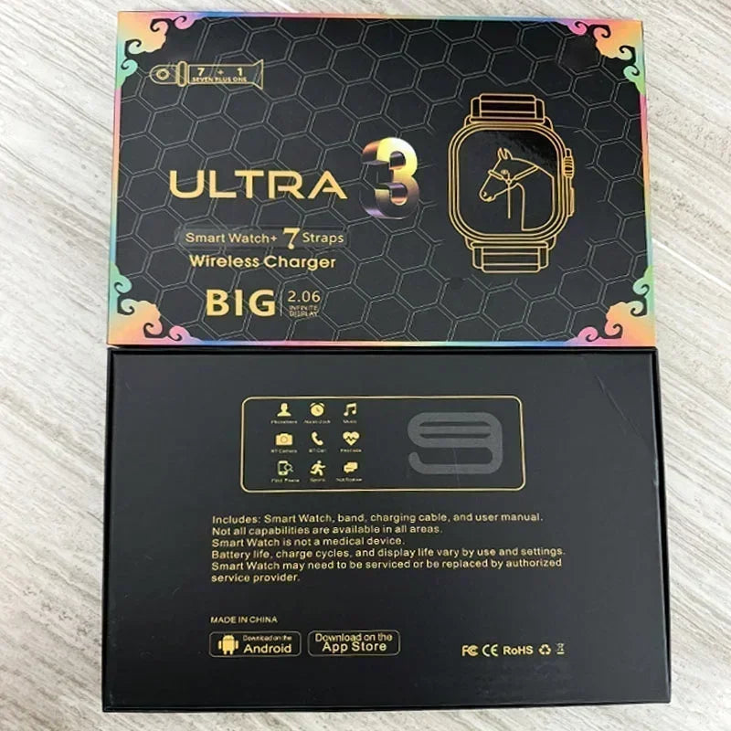 2024 7 Watch Straps New Watch10 Ultra 3 Smartwatch 2.2HD Amoled Circular Screen ECG Monitoring Reloj Inteligente Wristwatch - Fields Of Fitness
