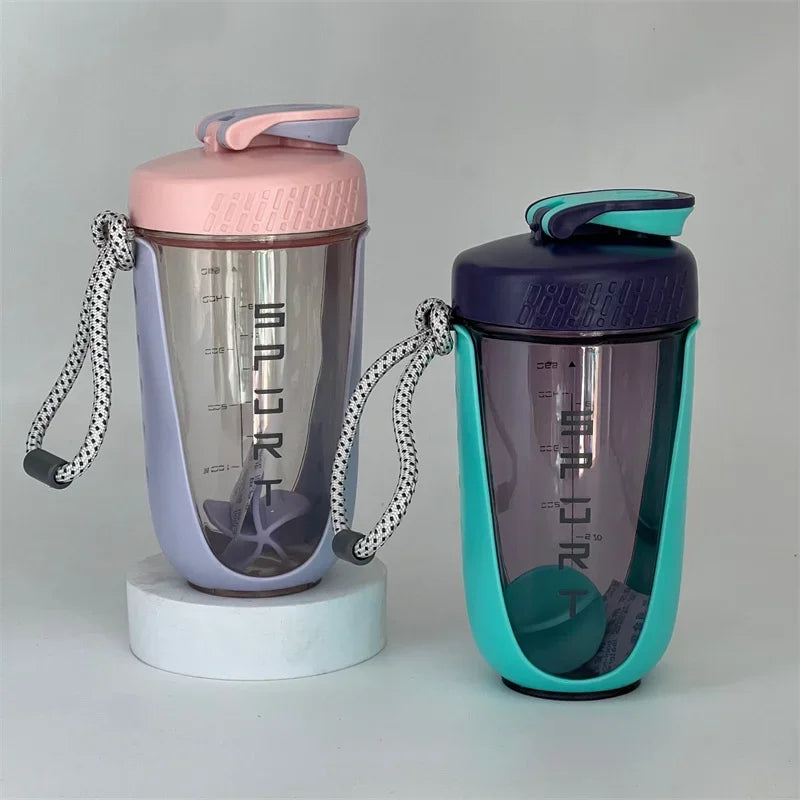 600ML Blender Shaker Bottle with Plastic Whisk Ball BPA Free Plastic Protein Shakes Leakproof for Powder Workout Gym Sport - Fields Of Fitness