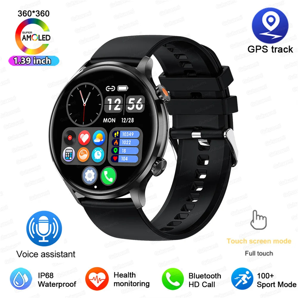 2025 New Smartwatch Women AMOLED HD Screen Always On Display Bluetooth Call IP68 Waterproof GPS Smart Men Watch For Android ios - Fields Of Fitness