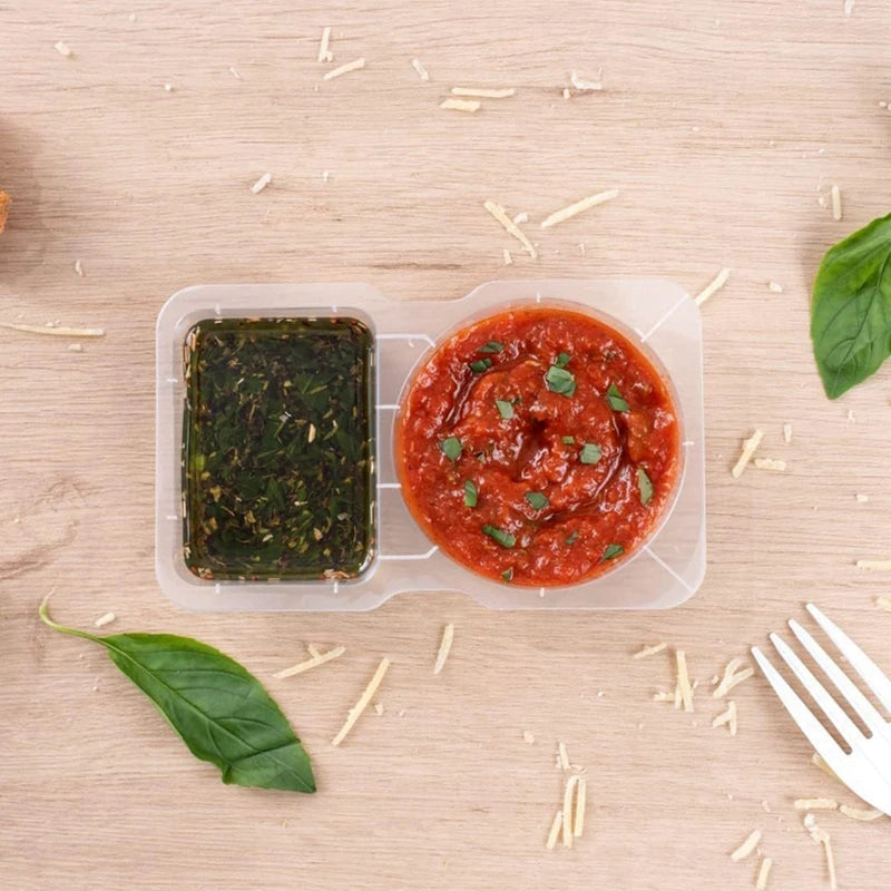 5/10/15/20Pcs 2 Compartment Snack Containers With Lids Travel Snack Organizer Takeout Portable Seasoning Sauce Box - Fields Of Fitness