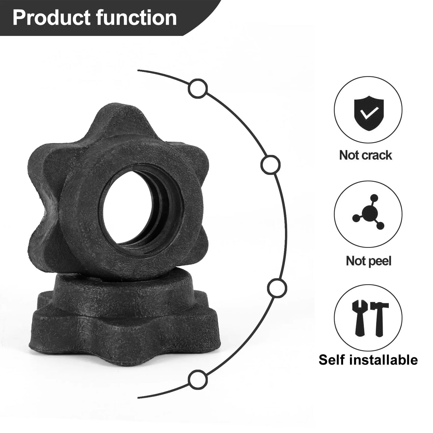 1 Pairs Dumbbell Hex Nut,Dumbbell Rod Nut,Spinlock Collars for Barbells Bars Training Sports - Fields Of Fitness