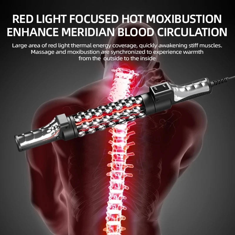 Relaxed Red Light Heated Massage Device 360 Rotating Inner Ball Muscle Relaxation Massage Roller For Whole Body Anti Cellulite - Fields Of Fitness