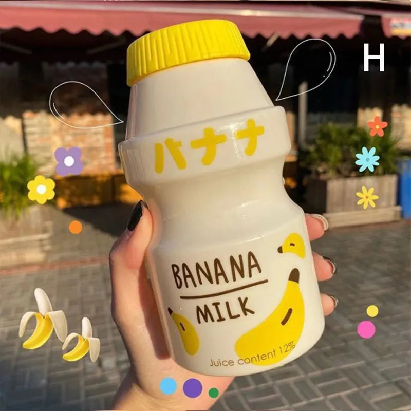 480ml Plastic Water Bottle Tour Drinking Bottle Yakult Shape Cute Kawaii Milk Carton Shaker Bottle For Kids/Girl/Adult Glass - Fields Of Fitness