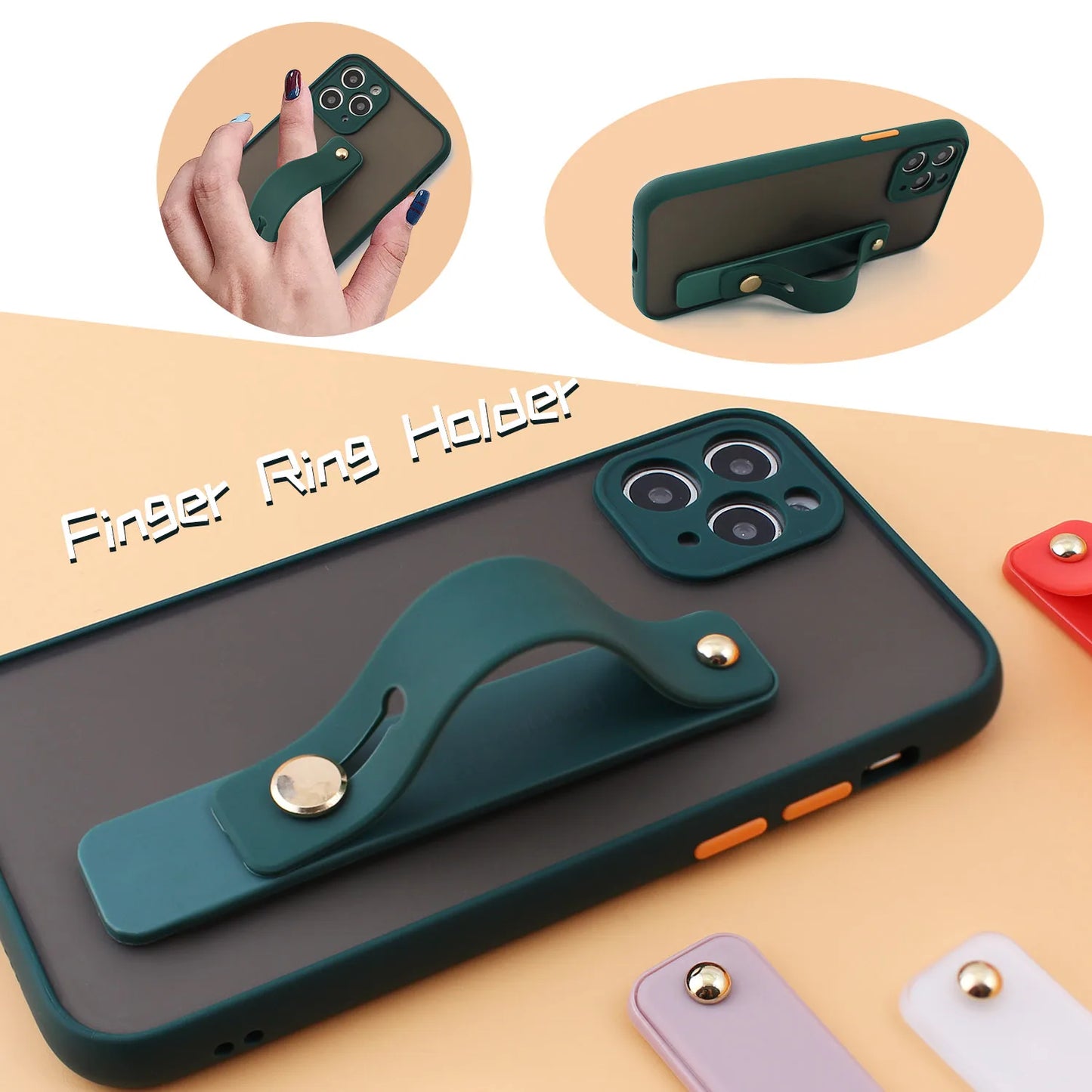 Wrist Band Hand Band Finger Grip Mobile Phone Holder Stand Push Pull Universal Plain Color Phone Socket Holder for iPhone Xiaomi - Fields Of Fitness