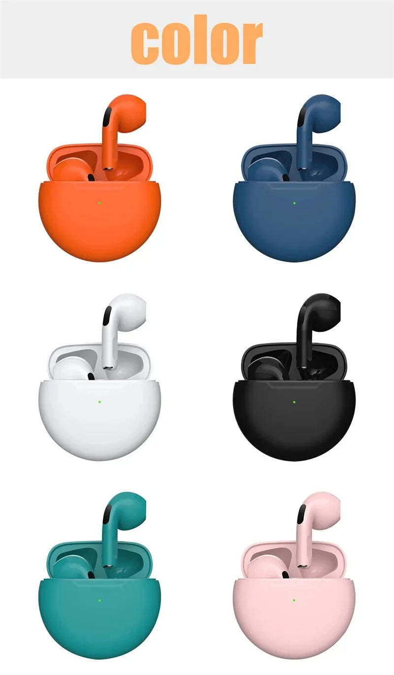 Original Pro6 TWS Wireless Bluetooth Headset Bluetooth 5.3 Earphones Sport Earbuds Smart Touch Music Headset For All Smartphones - Fields Of Fitness