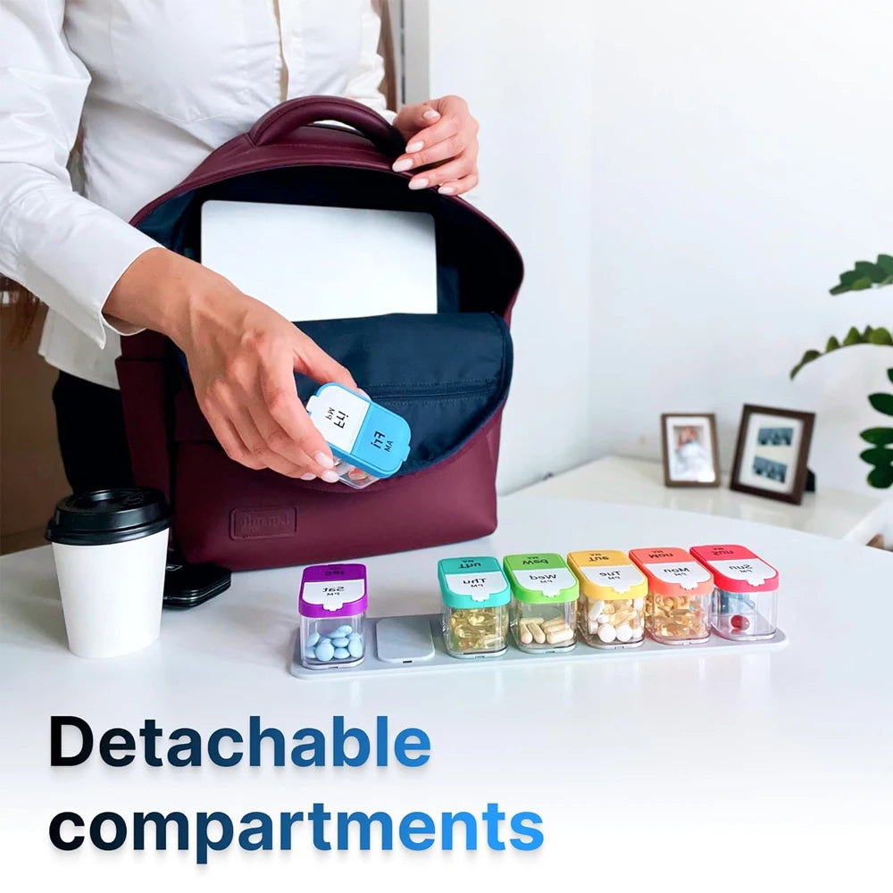 1PCS Large 7 Day Pill Organizer - 2 Times a Box Case XL Am Pm Container Holder Daily Medicine Weekly Medication Pils Organizers - Fields Of Fitness