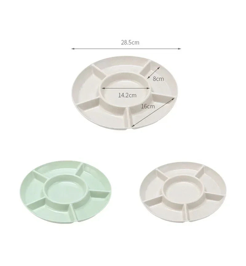 1Pc Food Storage Tray Nut Platter Candy Snacks Server Dish Divided Dried Fruit Snack Plate Appetizer Serving Platter For Party - Fields Of Fitness