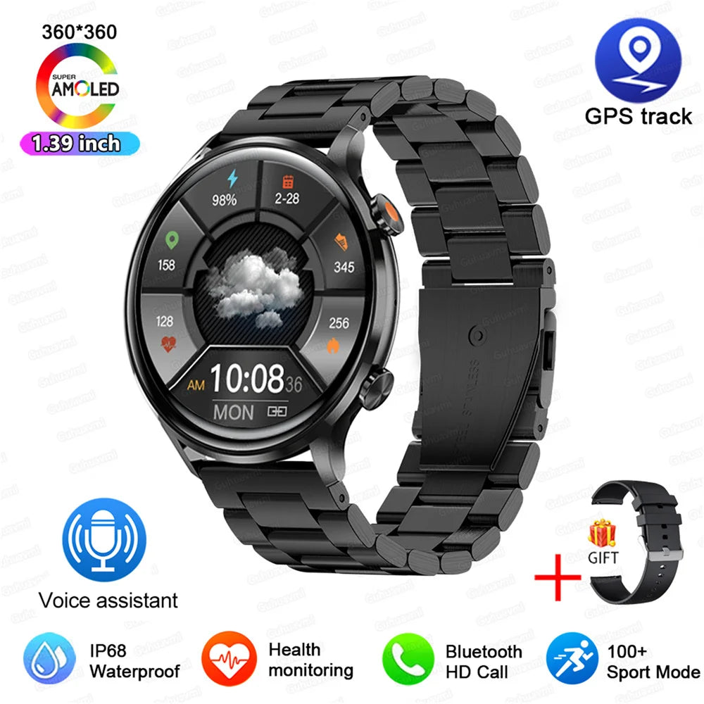2025 New Smartwatch Women AMOLED HD Screen Always On Display Bluetooth Call IP68 Waterproof GPS Smart Men Watch For Android ios - Fields Of Fitness