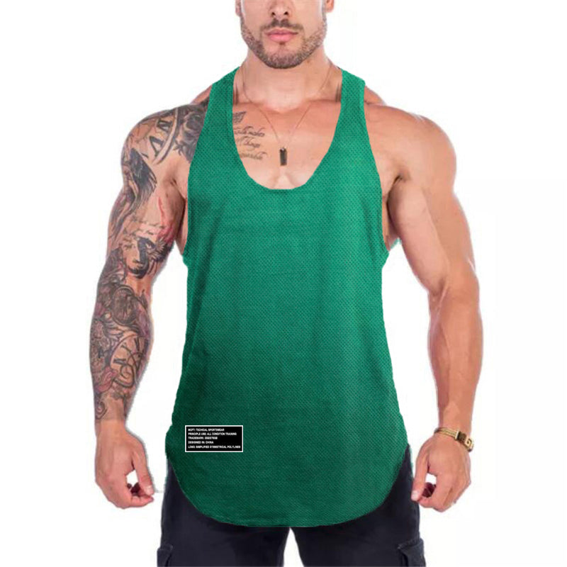 Quick Dry Summer Fitness Tank Top Men Bodybuilding Gym Clothing Fitness Sleeveless Shirt Slim Fit Vests Mesh Singlet Muscle Tops - Fields Of Fitness