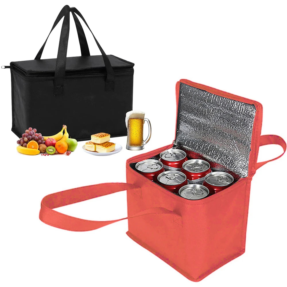 Portable Lunch Cooler Bag Folding Insulation Picnic Ice Pack Food Thermal Bag Drink Carrier Insulated Bags Beer Delivery Bag - Fields Of Fitness