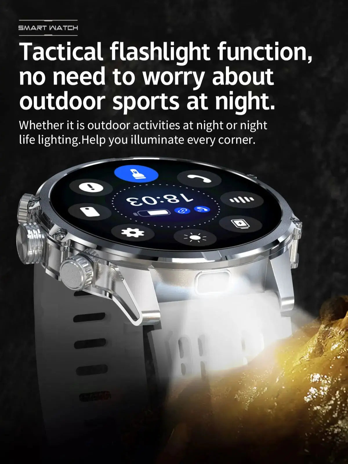 Smart Watch For Men AMOLED Screen LED Flashlight Waterproof Heart Rate Monitor Bluetooth Call Sport Fitness Women Smartwatch - Fields Of Fitness