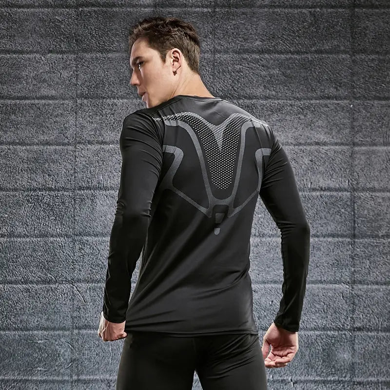 Quick Drying Tight Fitting Suit For Men'S Long Sleeved Sports Cycling Top, Running, Fitness, Football Training, Basketball Shirt - Fields Of Fitness