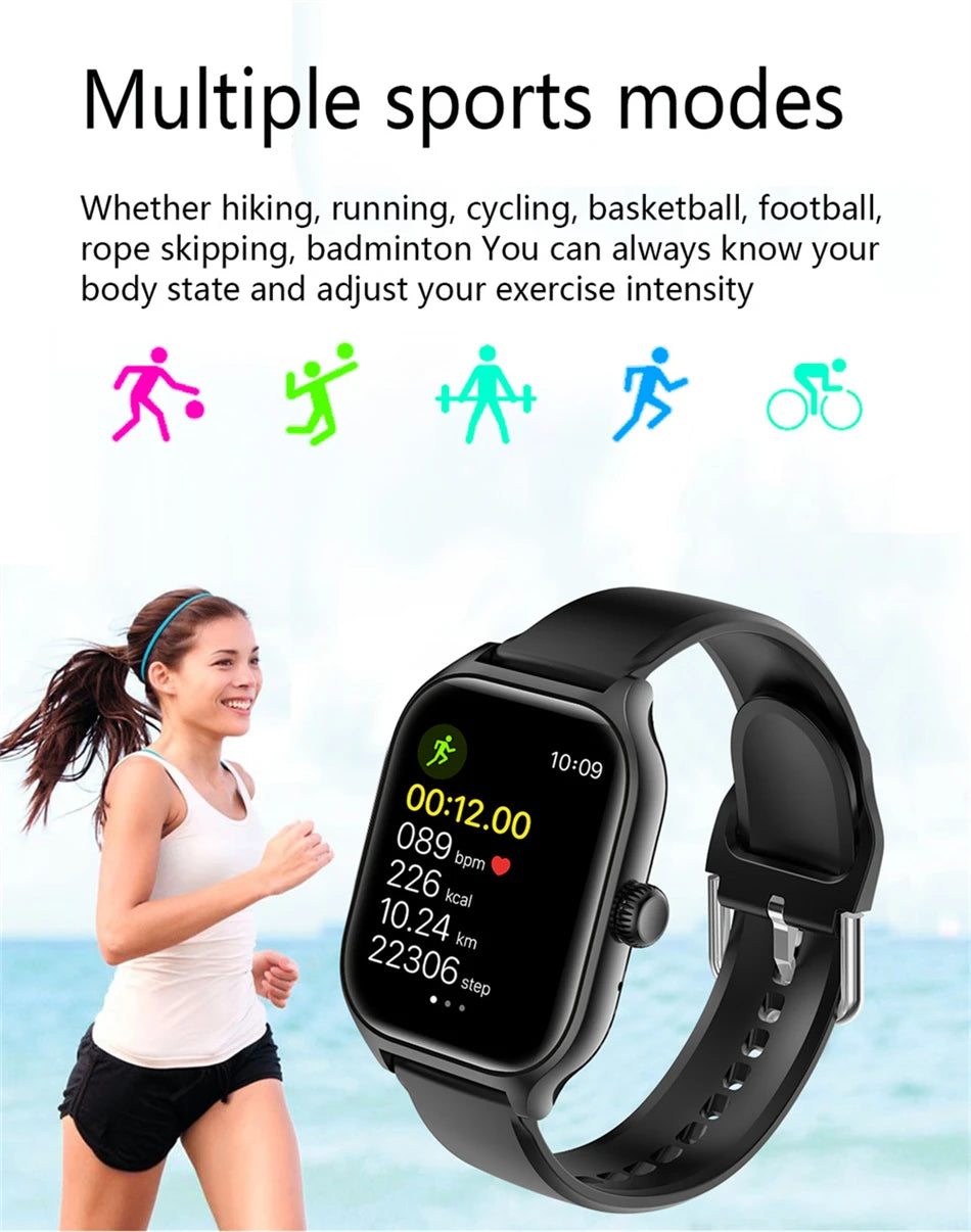Smart Watch For Men Women Gift Full Touch Screen Sport Fitness Watches BT Call Digital Smartwatch Wristwatch For Xiaomi 2024 New - Fields Of Fitness