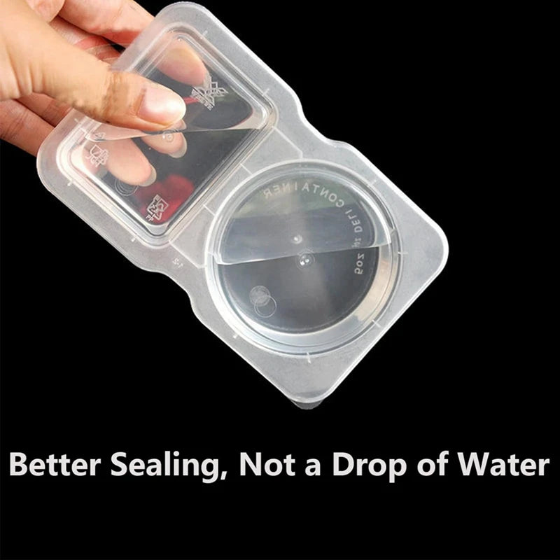 5/10/15/20Pcs 2 Compartment Snack Containers With Lids Travel Snack Organizer Takeout Portable Seasoning Sauce Box - Fields Of Fitness
