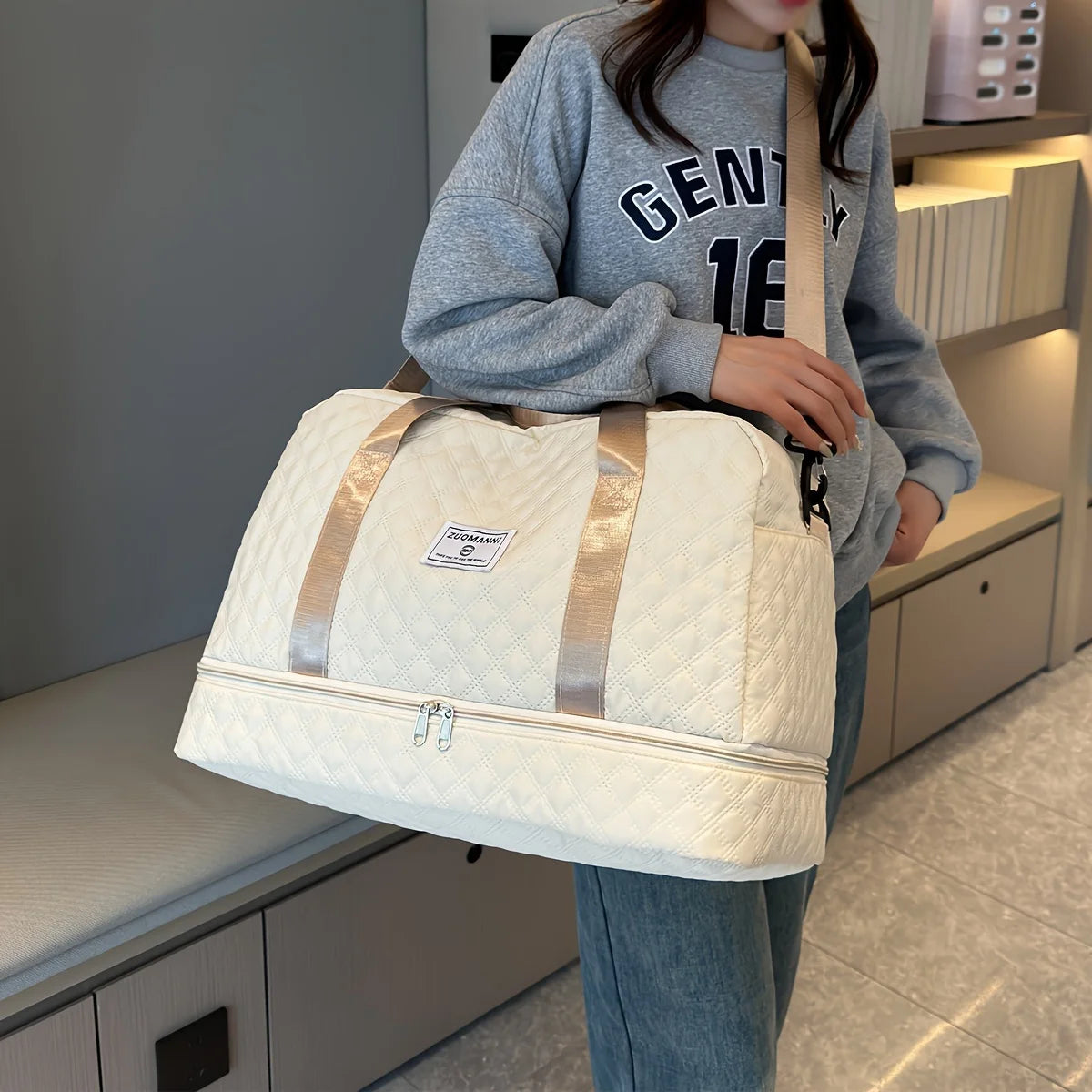 Lightweight Luggage Bag, Large Capacity Travel Duffle Bag Gym Tote Bags, Shoulder Weekender Overnight Bag - Fields Of Fitness
