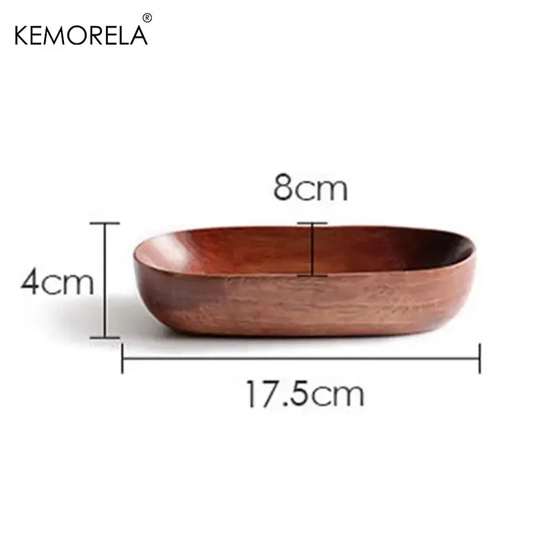 1PCS Creative Decorative Ornaments Snacks Dried Fruits And Vegetables Solid Wood Boat-Shaped Rectangular Snack Plate Sushi Plate - Fields Of Fitness