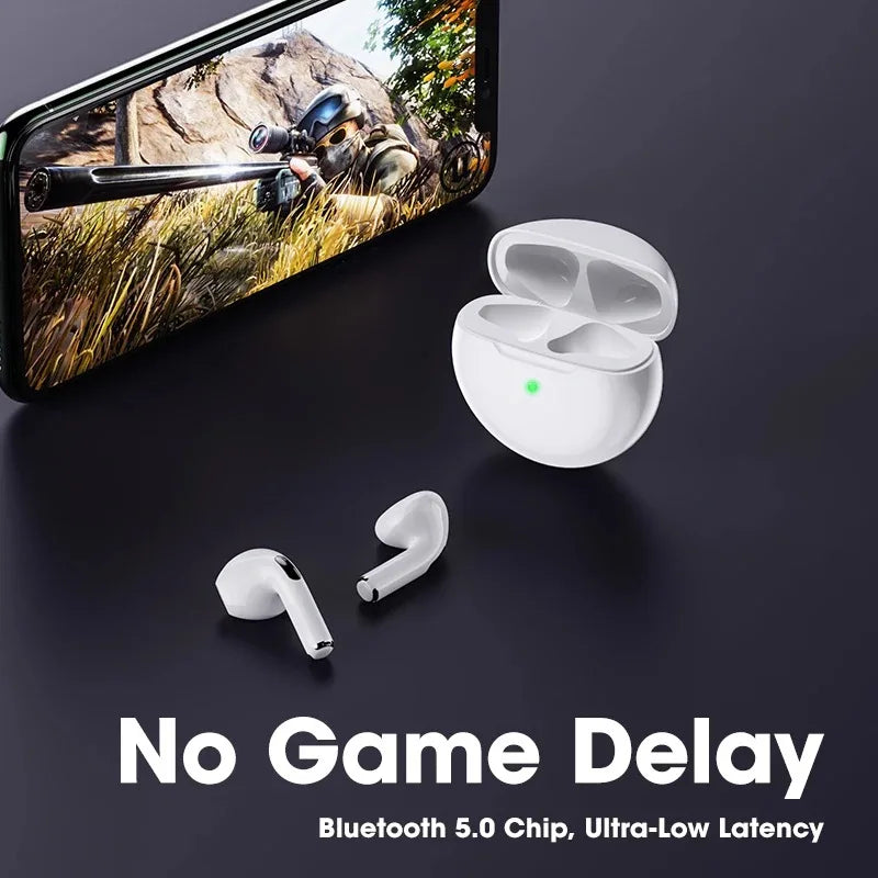 Original Pro6 TWS Wireless Bluetooth Headset Bluetooth 5.3 Earphones Sport Earbuds Smart Touch Music Headset For All Smartphones - Fields Of Fitness
