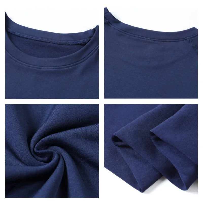 Men Undershirts Men's Winter Thermal Underwear Thin Fleece Elastic Compression Fitness For Winter Sports First Layer Wear - Fields Of Fitness