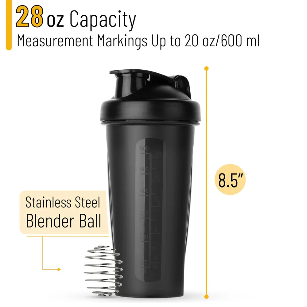 1pc Portable Protein Shaker 600ml Fitness Bottle with Wire Whisk Ball for Fitness Enthusiasts Athletes Perfect For Outdoor Gym - Fields Of Fitness
