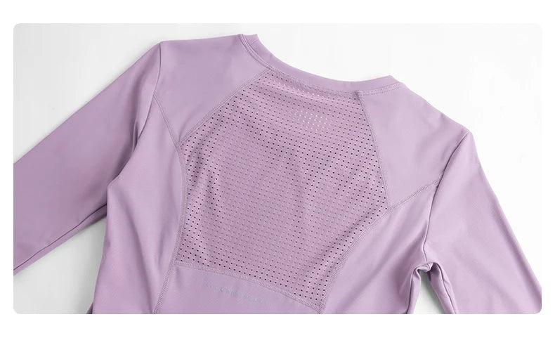 DRUR Yoga Tops Long Sleeve Round Neck Quick Dry Sports Jacket Women Gym Clothes Jogger Running Tops With Pockets Workout Shirts - Fields Of Fitness