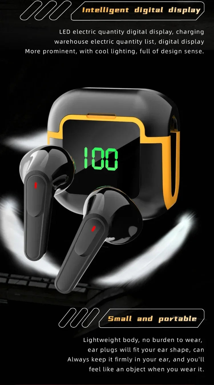 Bluetooth 5.3 Headphones TWS Wireless Earphones with LED Display Stereo Headset Touch Control Earbuds Noise Reduction - Fields Of Fitness