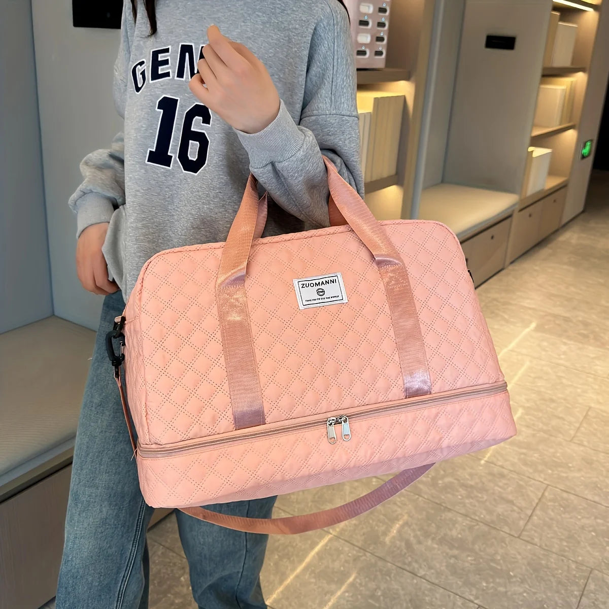 Lightweight Luggage Bag, Large Capacity Travel Duffle Bag Gym Tote Bags, Shoulder Weekender Overnight Bag - Fields Of Fitness