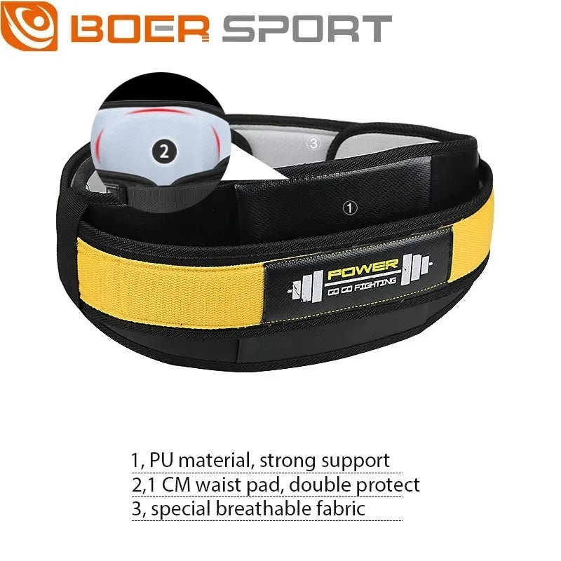 Man Fitness Weight Lifting Squat Belt Safety Gym Waist Support Training Band Belt Back Supporting Protect Lumbar Power lifting - Fields Of Fitness