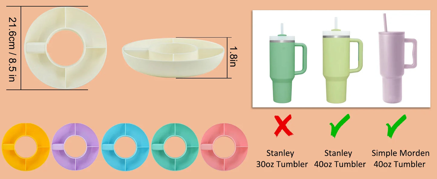 Snack Bowl for Stanley 40 oz Tumbler with Handle, Stanley Cup Accessories Snack Tray - Fields Of Fitness