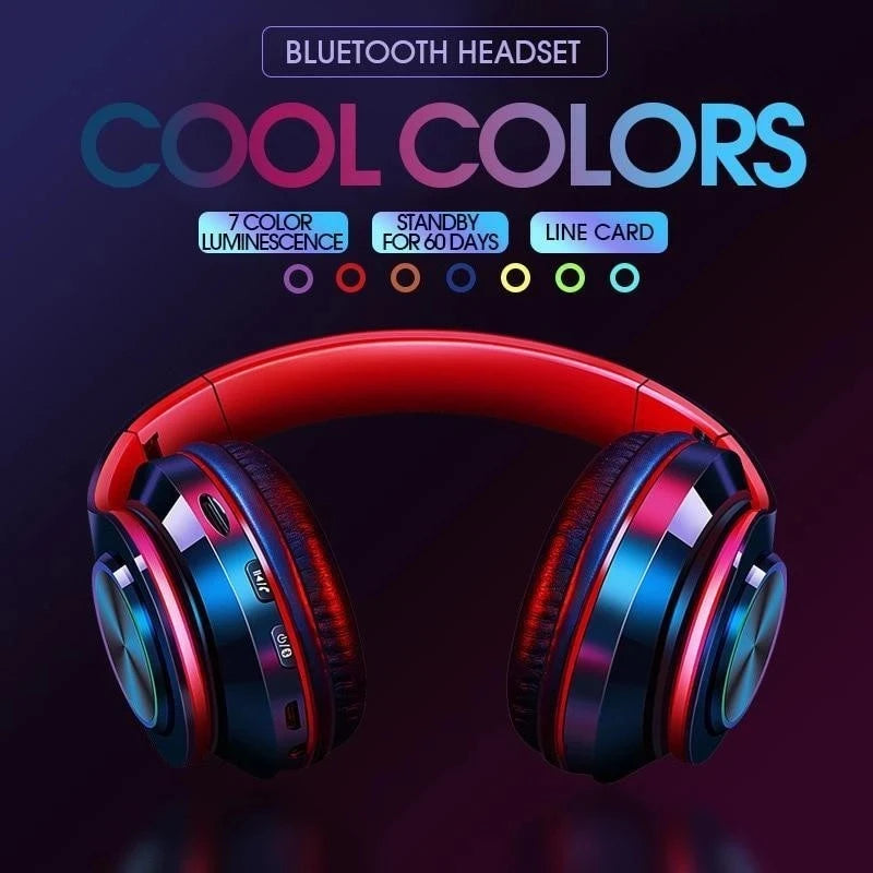 Wireless Bluetooth 5.0 Headphone With Microphone On-Ear Headset Stereo Sound Earphones Sports Gaming Foldable Headphones Game - Fields Of Fitness