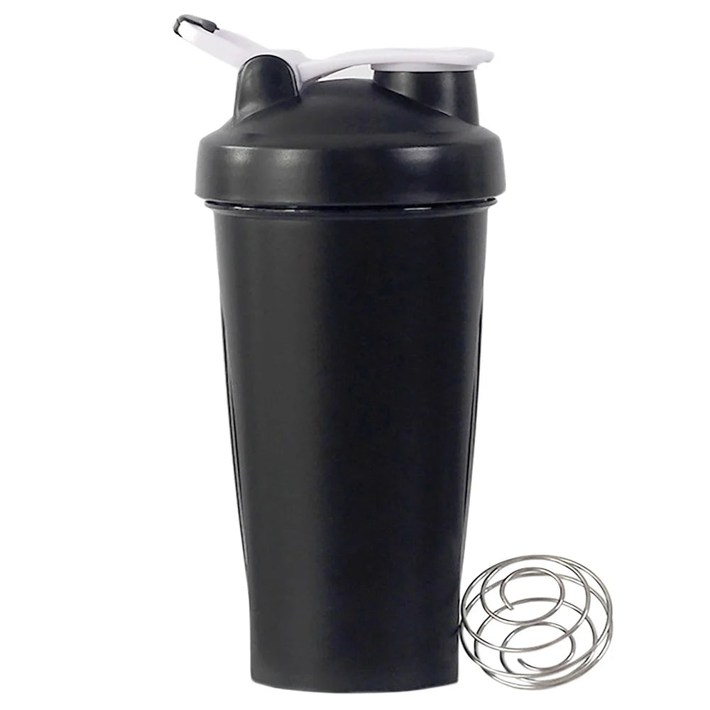 1pc Portable Protein Shaker 600ml Fitness Bottle with Wire Whisk Ball for Fitness Enthusiasts Athletes Perfect For Outdoor Gym - Fields Of Fitness